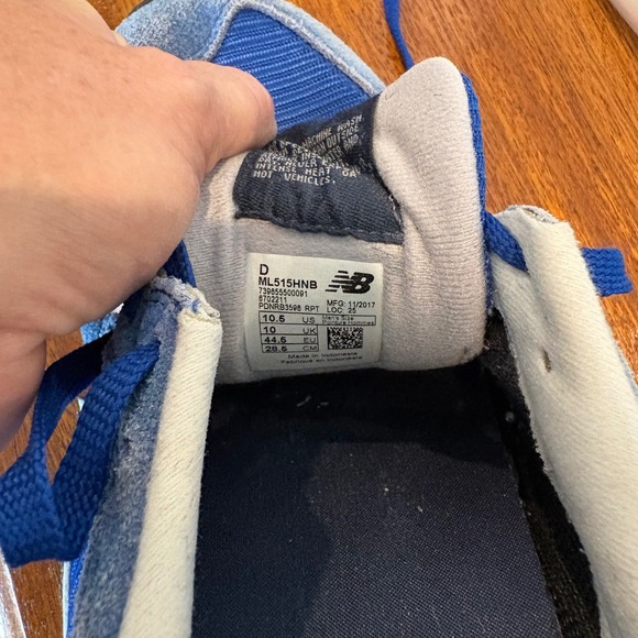 New Balance 515 Blue Suede Mesh Sneakers Men's 10.5 Light Blue Navy - Picture 8 of 13